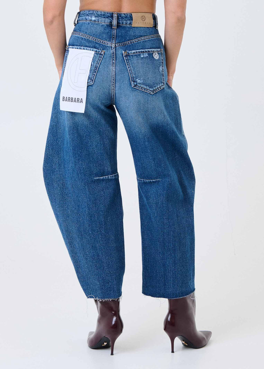 Jeans Haveone blu a vita alta con gamba dritta PFAP046 DNM Haveone 