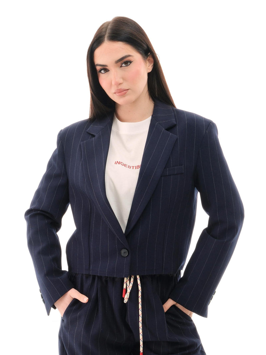 Giacca cropped Vicolo blu navy TD1173 BLU Vicolo 
