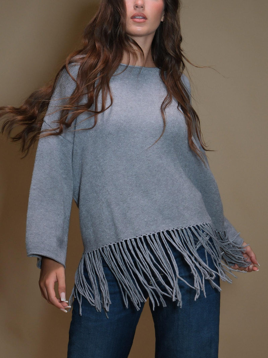 Maglione Armoire con frange grigio perla 5R556 GRIGIOPERLA Armoire 