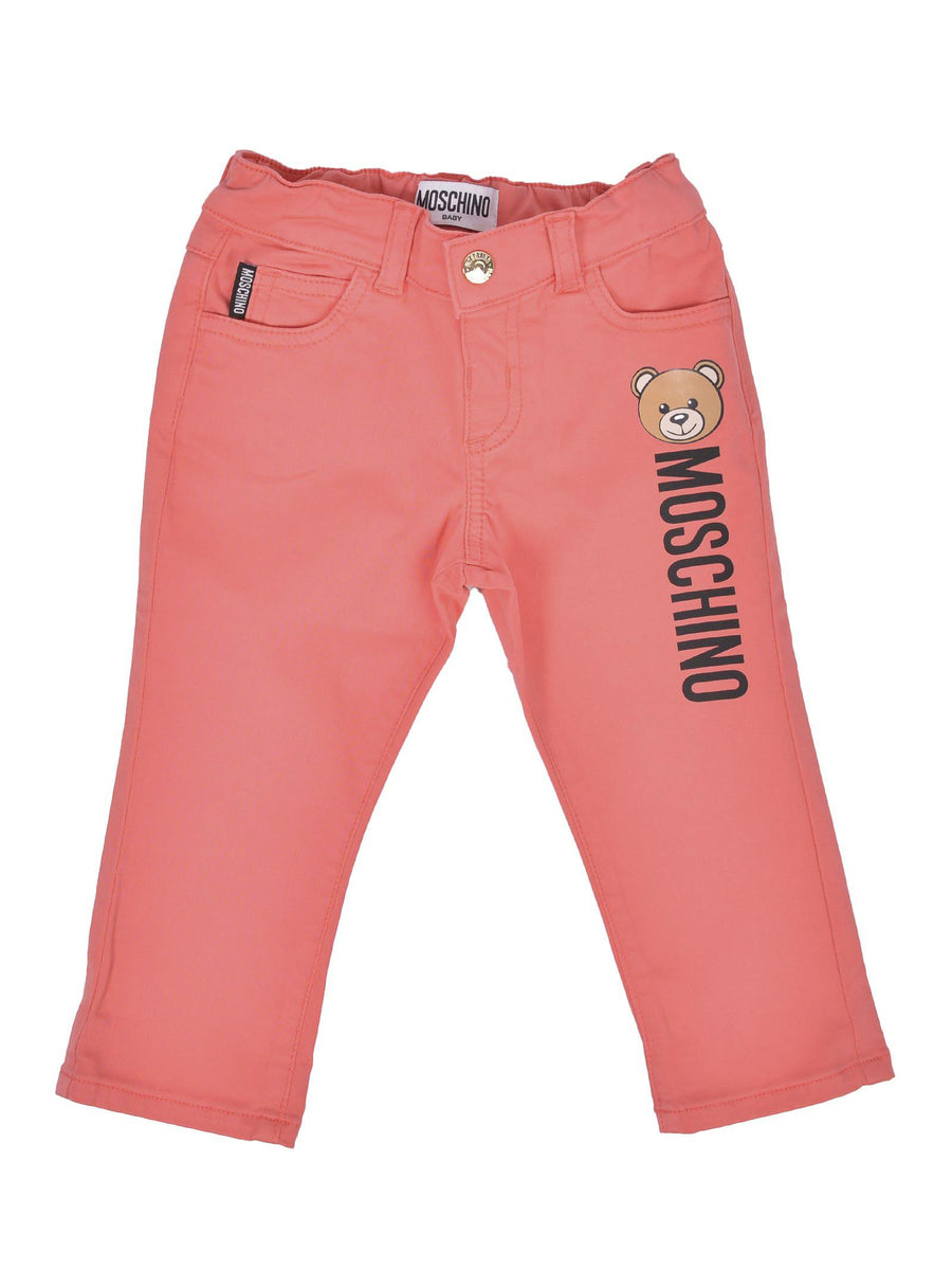 Pantalone corallo con stampa Teddy MQP02MLRC03 50218 Moschino 