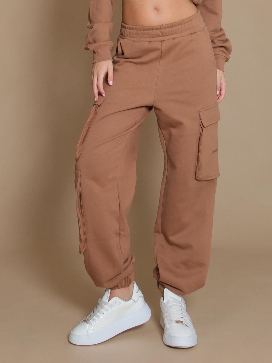 Pantaloni Hinnominate biscotto modello cargo in felpa HMABW01037 TEDDY Hinnominate 