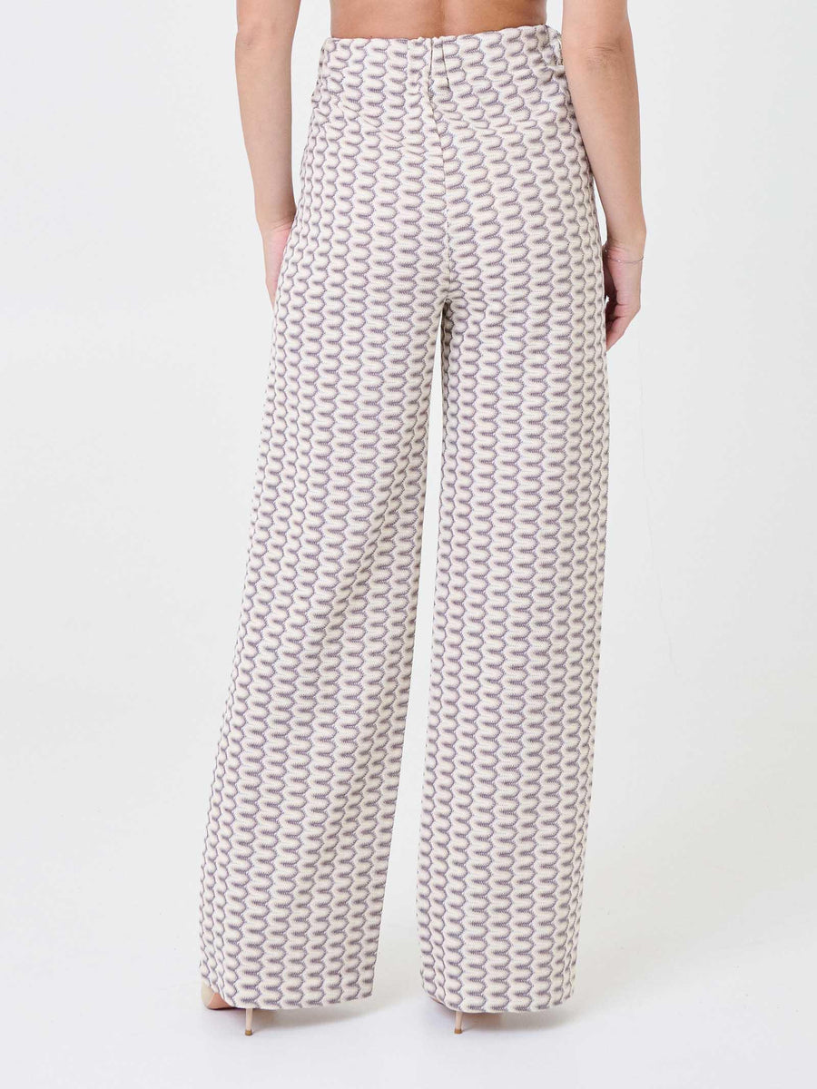 Pantalone traforato Pho Firenze beige e grigio a vita alta 5424009 CHARME PHO FIRENZE 