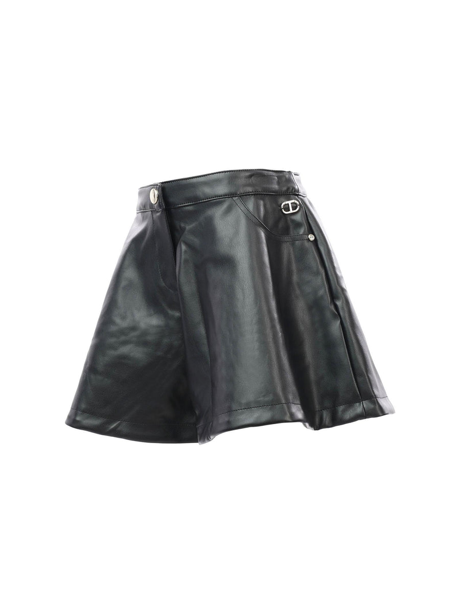 Shorts in ecopelle nero 231GJ2023 00006 Twinset 