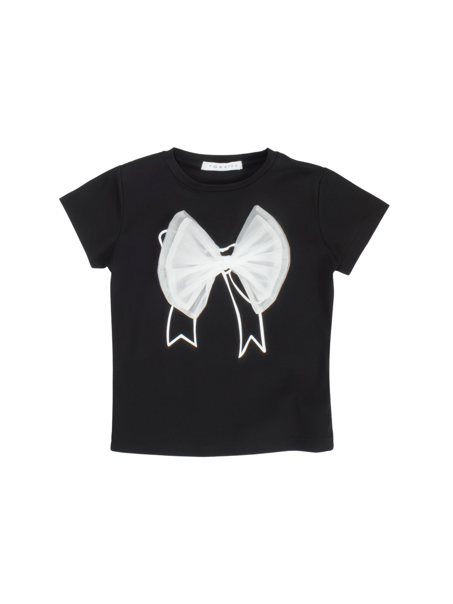 T-Shirt Tobetoo nera con fiocco 310TTBS25 NERO Tobetoo 