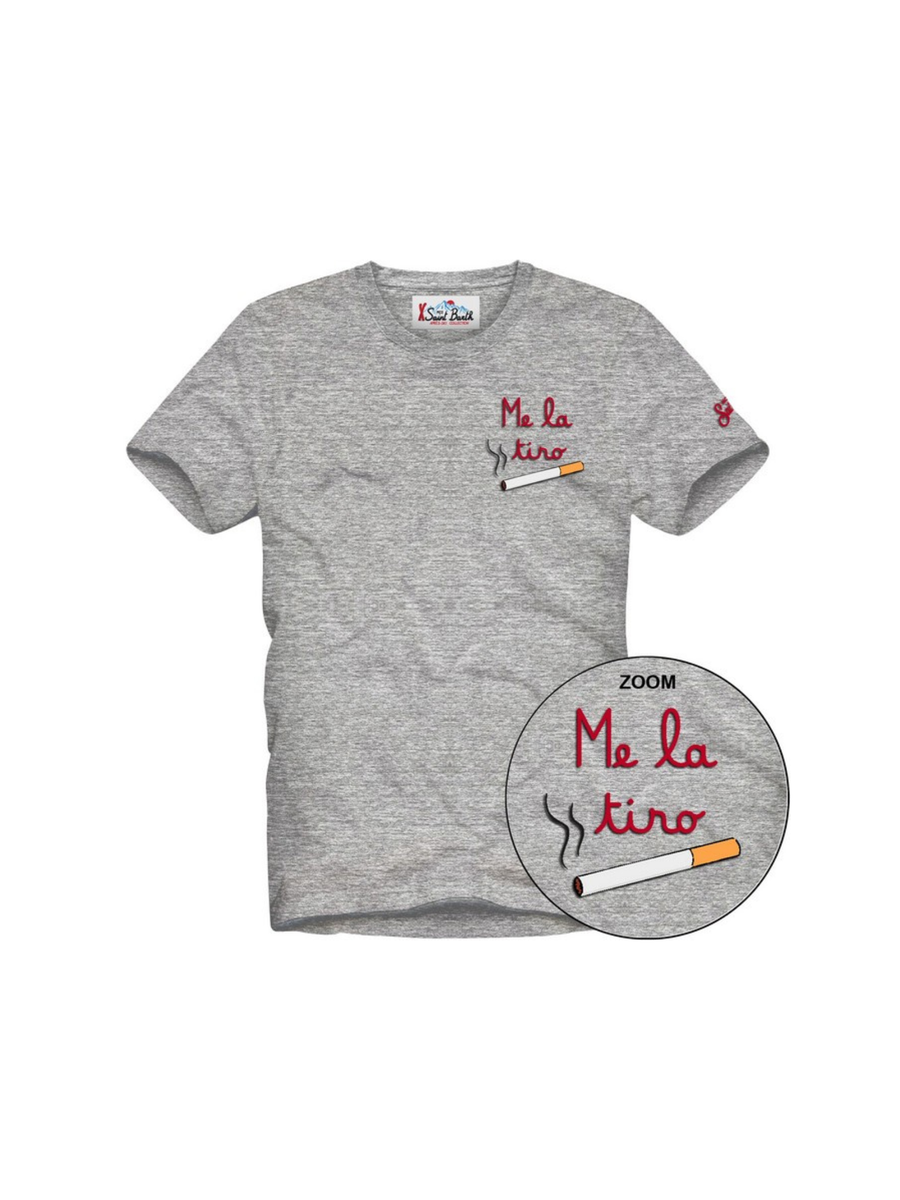 T-Shirt Saint Barth grigia con stampa "Me la tiro" ARN0001 03274I MC2 SAINT BARTH 