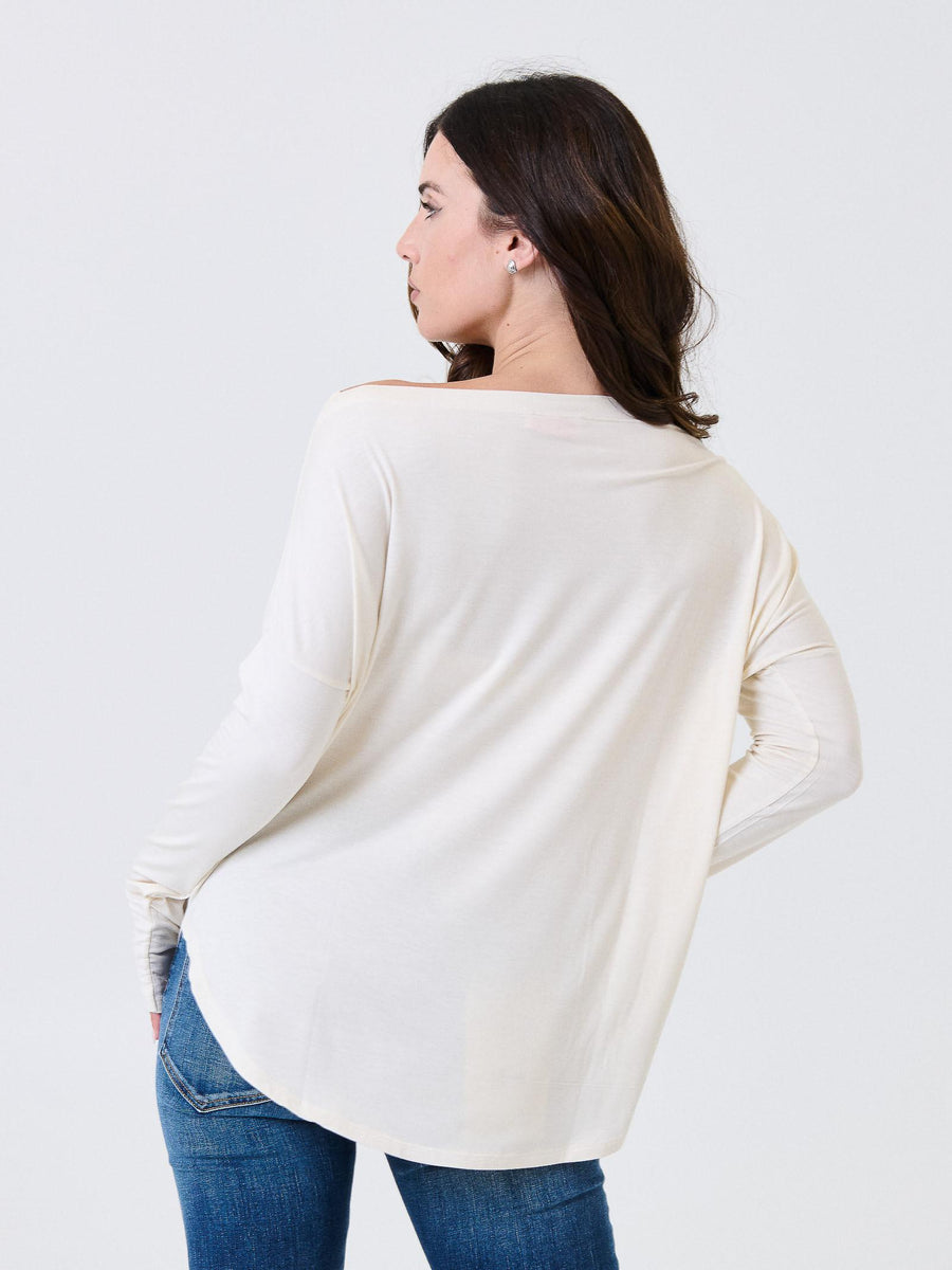 Maglia a maniche lunghe Kontatto avorio con scollo a barca MR5003C AVORIO kontatto 