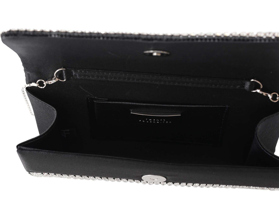 Pochette nera con cristalli L5991 NER TwentyFourhaitch 