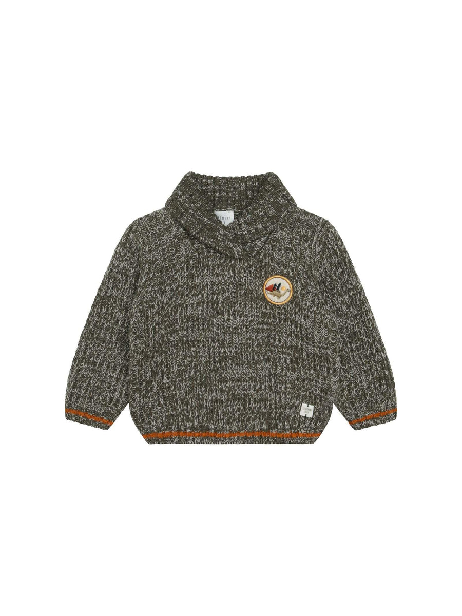 Maglione verde melange Y05284 P26 Carrement Beau 