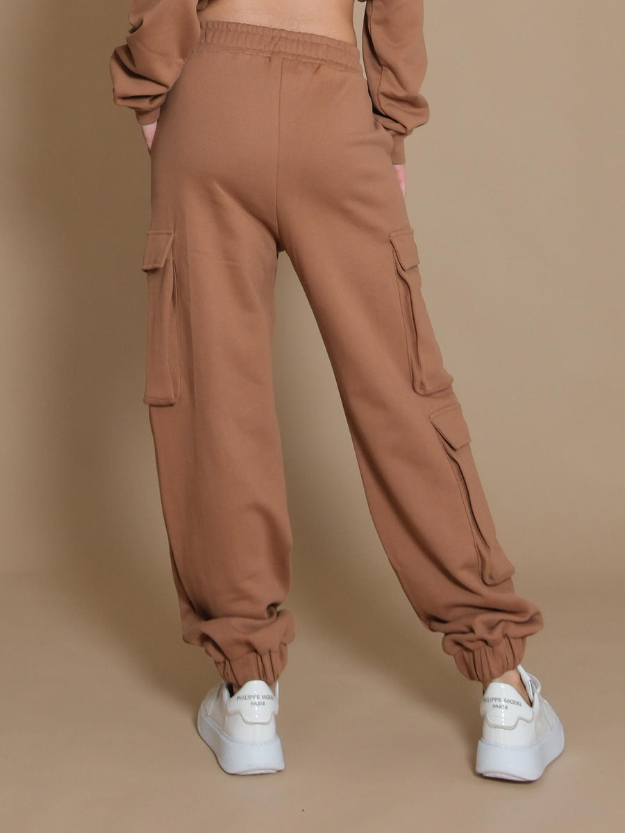 Pantaloni Hinnominate biscotto modello cargo in felpa HMABW01037 TEDDY Hinnominate 