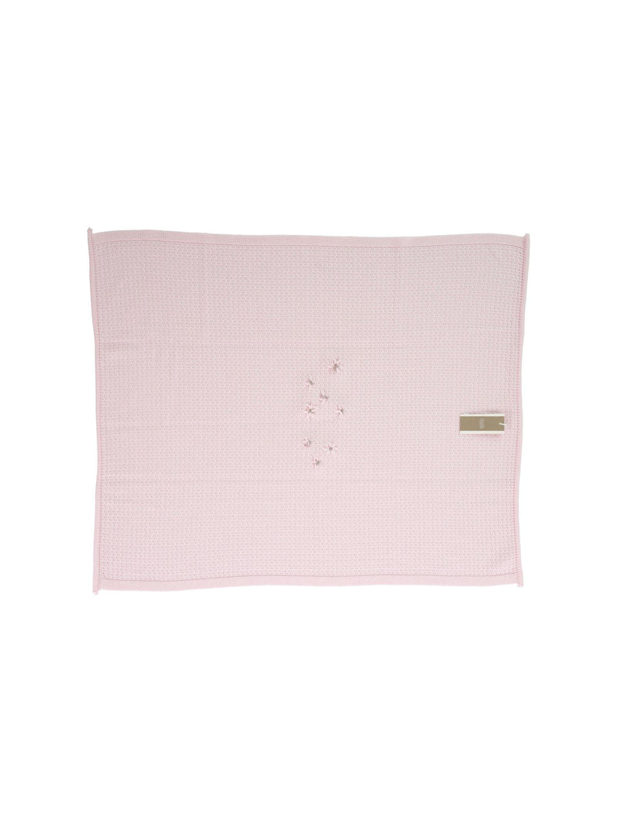 Coperta rosa chiaro con fiori ricamati IG1180 C3 Marlù 