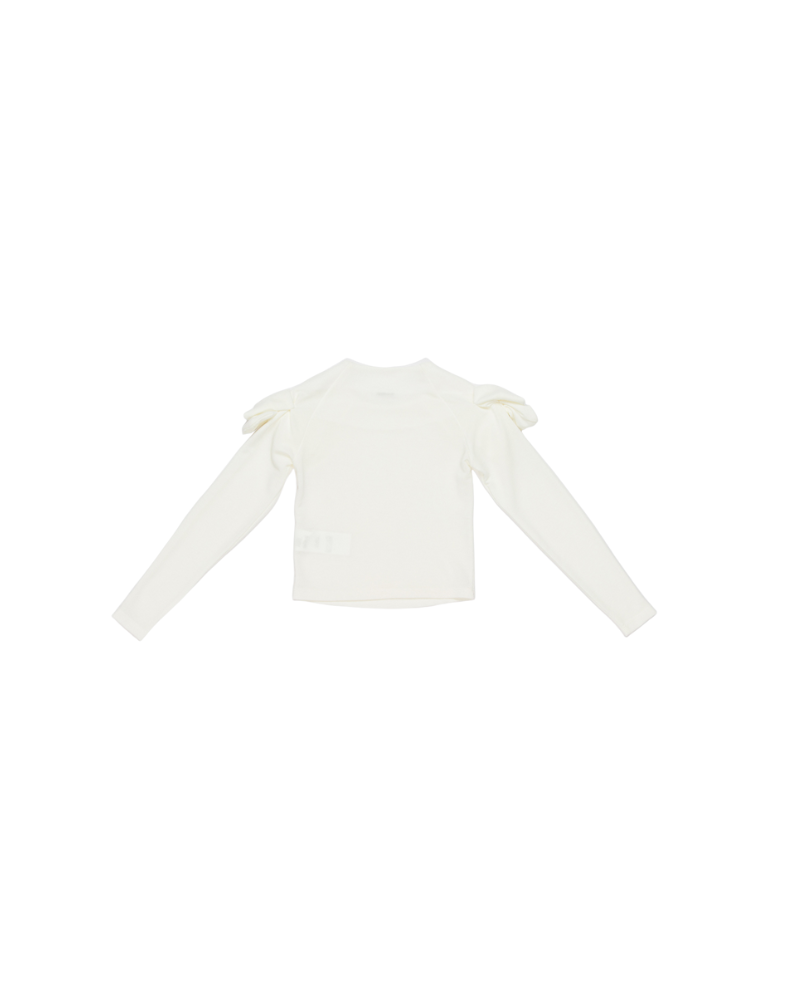 T-Shirt a maniche lunghe Lulù Miss Grant bianco latte con volant LL4001 LATTE Lulù by Miss Grant 