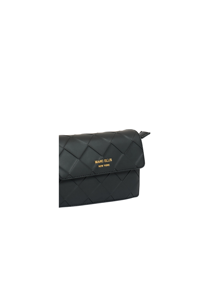 Borsa "Bloom" Marc Ellis nera con chiusura a patta BLOOMBAG BLK/GOLD Marc Ellis 