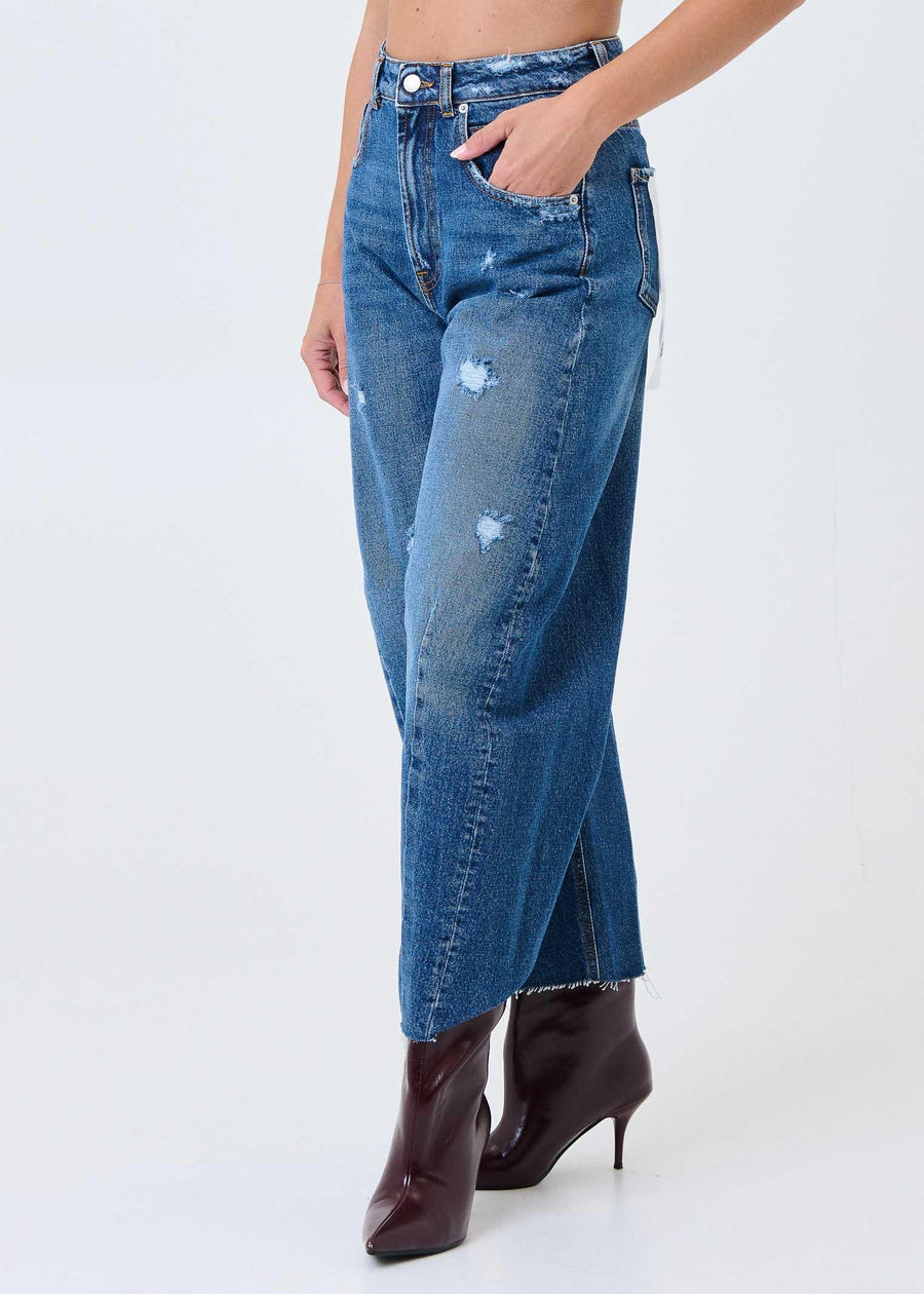 Jeans Haveone blu a vita alta con gamba dritta PFAP046 DNM Haveone 