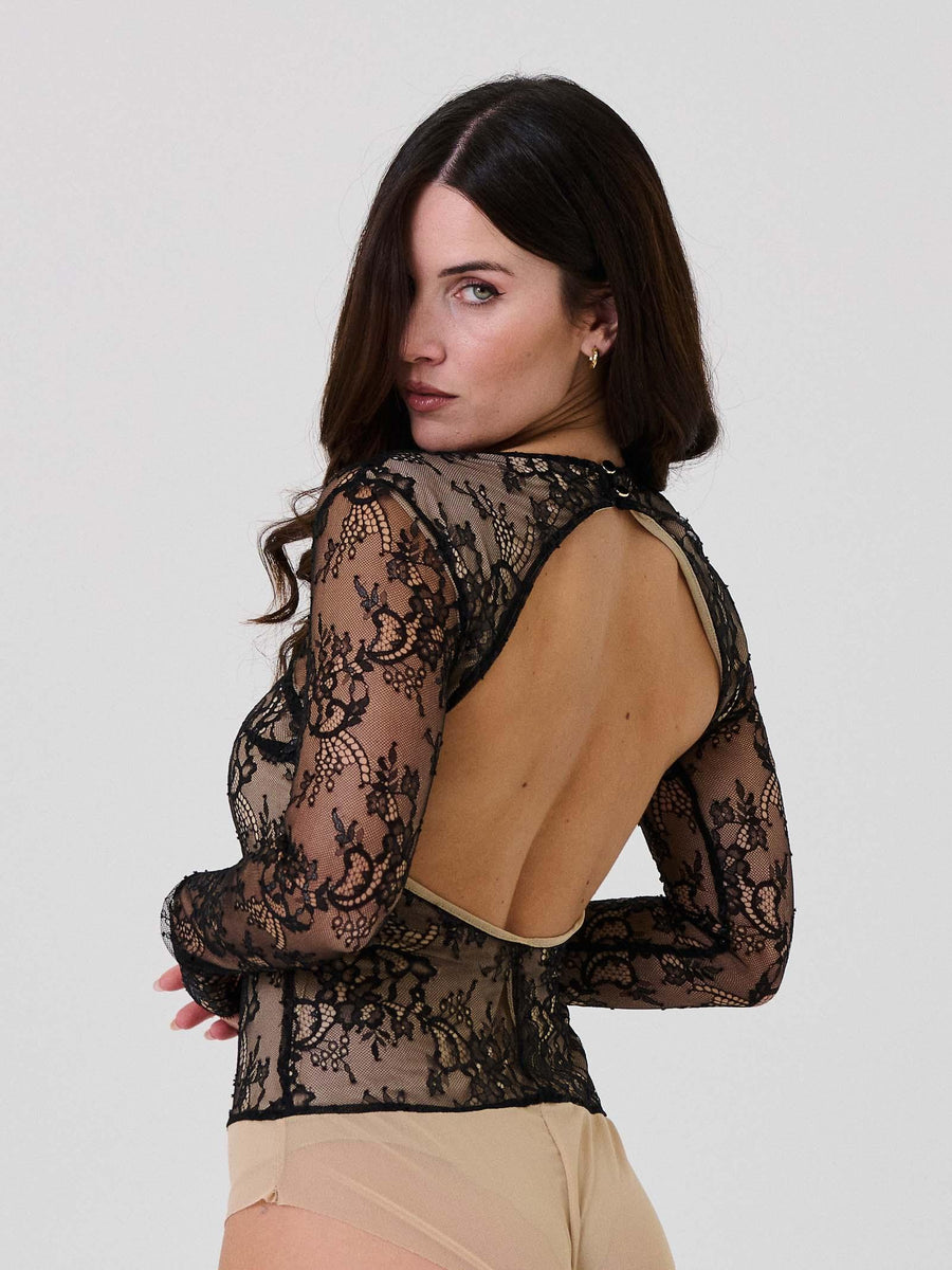 Body in pizzo Silence Limited nero con scollo posteriore SLBO006 UNI Silence Limited 
