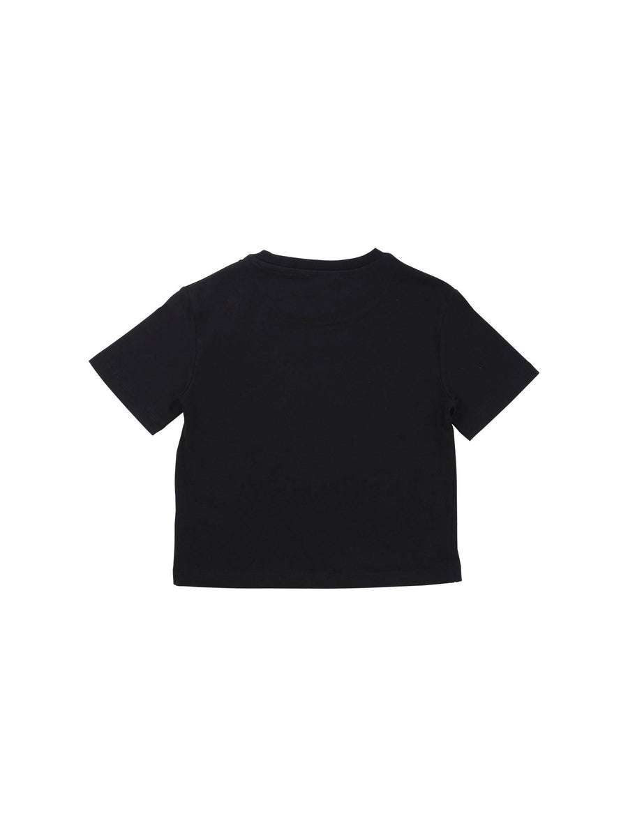 T-Shirt John Richmond nera con logo "JR" effetto velluto RBA25008TS BLACK John Richmond 