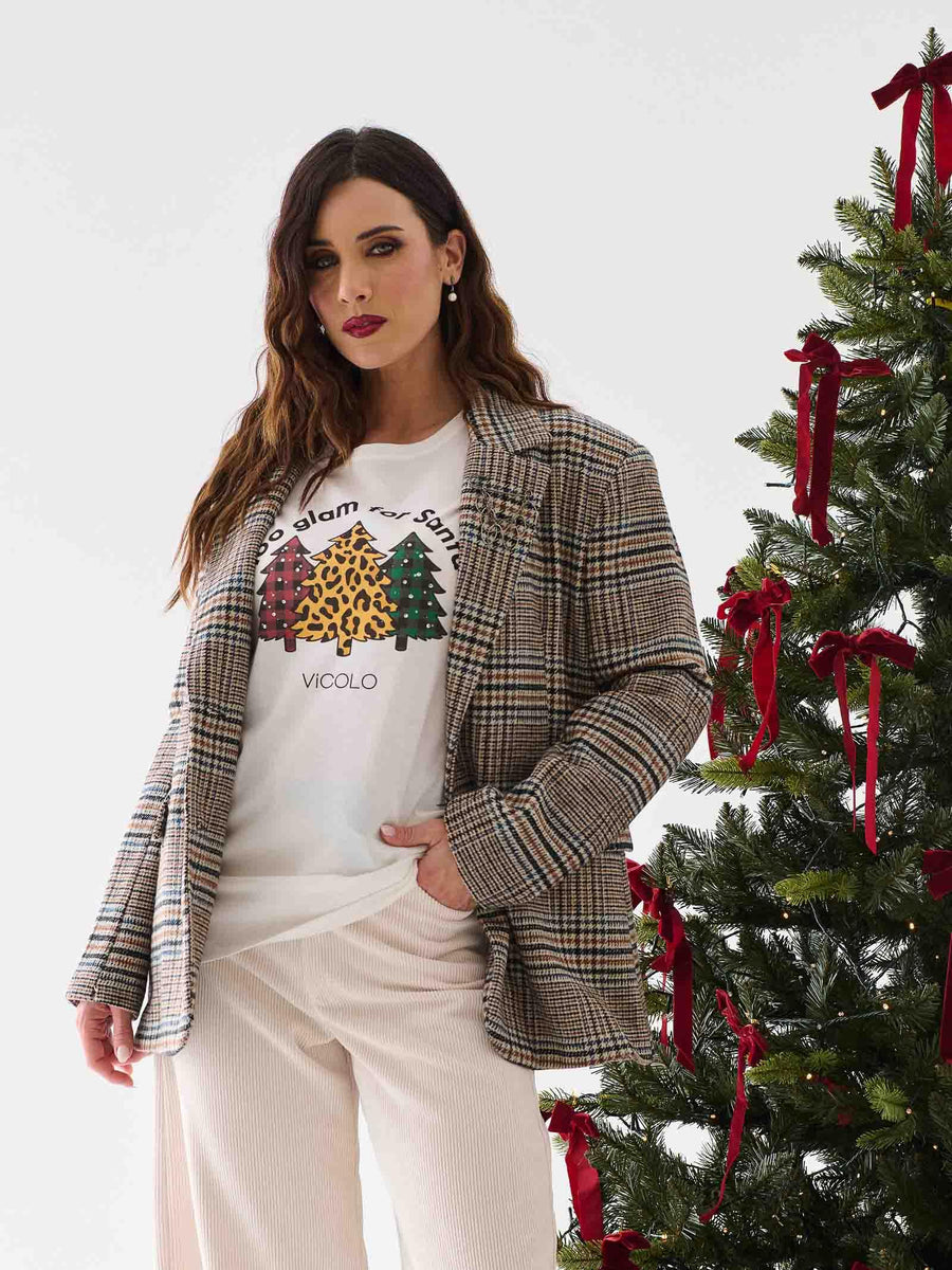 Giacca a quadri Armoire marrone 25762 QUADRO Armoire 