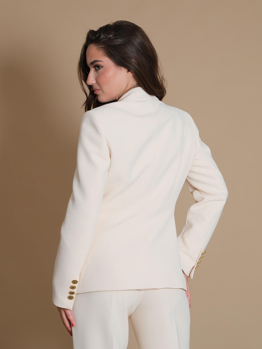 Giacca Afrodite Silence Limited monopetto bianca SD5020CREPE MILK Silence Limited 