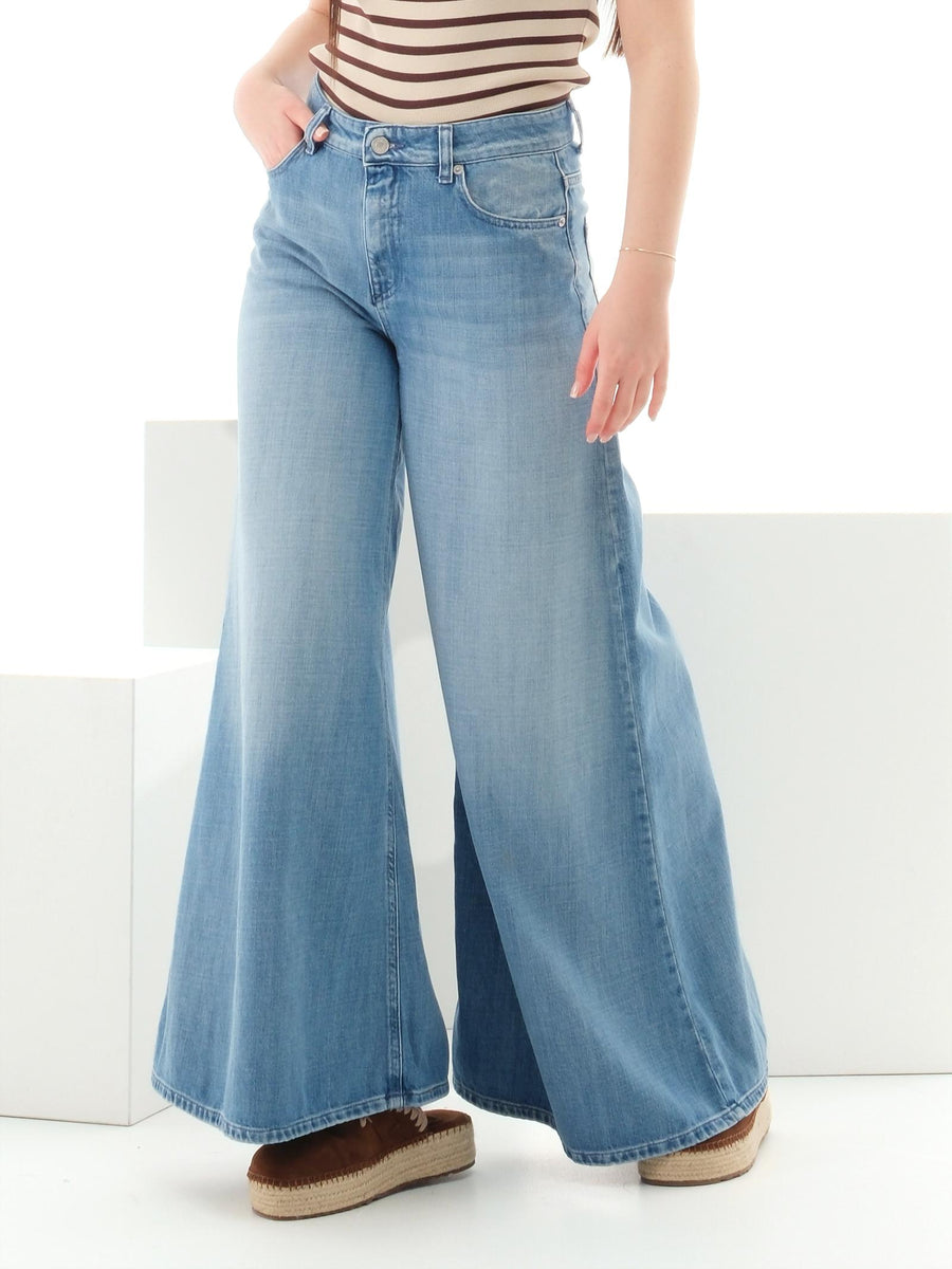 Jeans lucy Vicolo blu in denim a gamba ampia DD5007 DNM Vicolo 