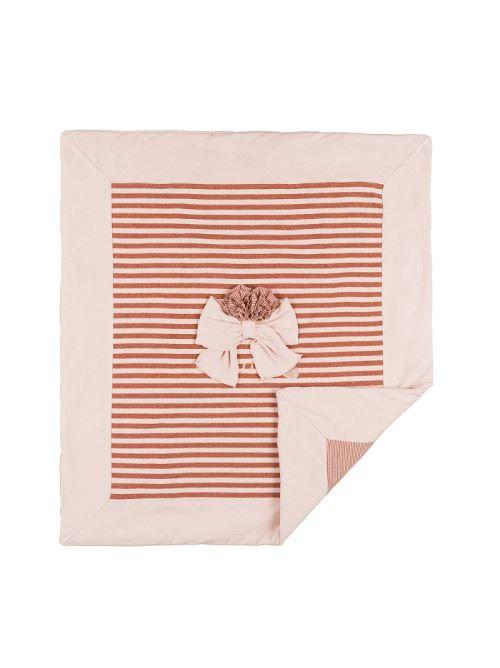 Coperta Nanan rosa con righe e fiocco centrale I24448 R Nanan 