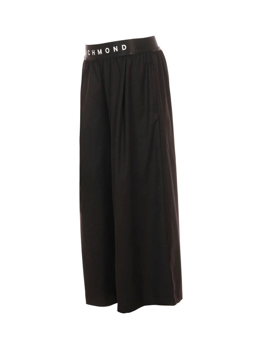 Pantalone a palazzo John Richmond nero con logo in vita RGA25216PA BLACK John Richmond 