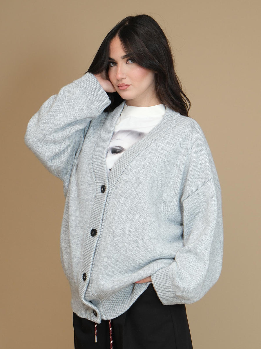 Cardigan Vicolo grigio in lana 55007S GRI Vicolo 