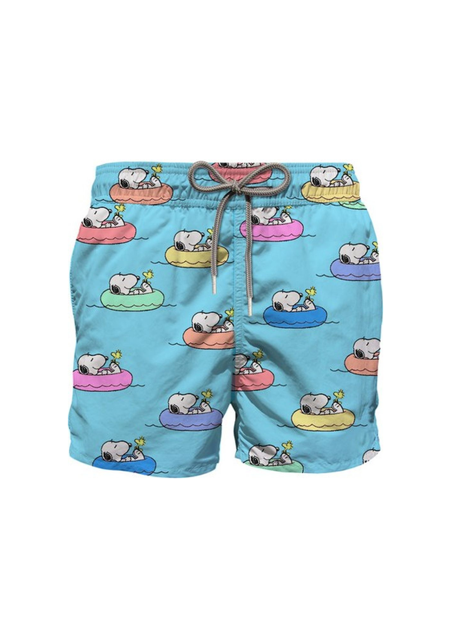 Costume shorts azzurro con fantasia Chillin Snoopy JEA0001 00282F MC2 SAINT BARTH 
