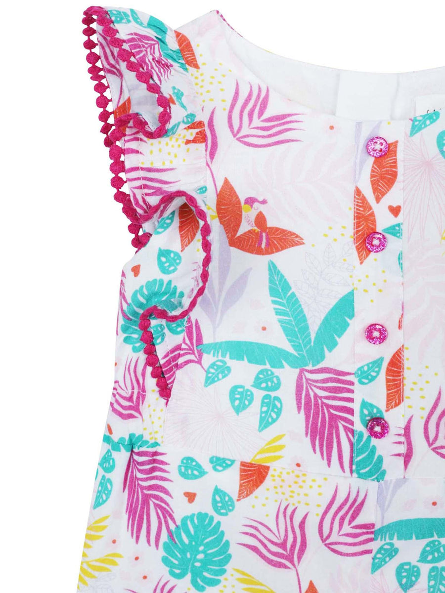 Tuta jumpsuit tropical Y04129 BIANCO Carrement Beau 