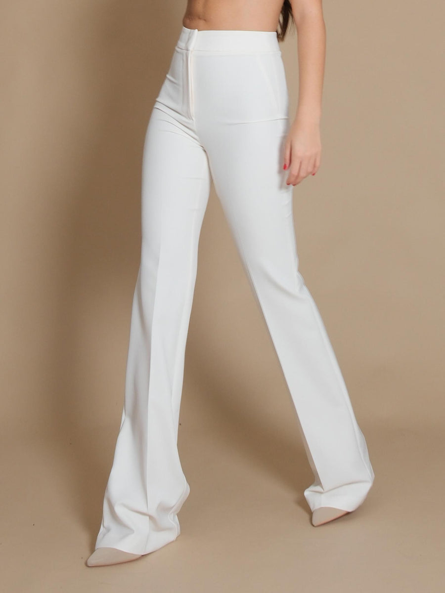 Pantalone flare Silence Limited vita alta mezza zampa bianco NP2003T MILK Silence Limited 