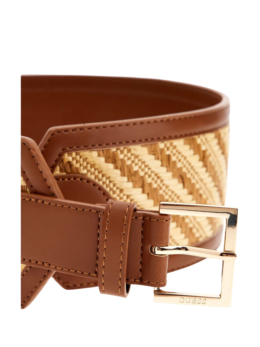 Cintura Guess in tessuto intrecciato e pelle marrone BW9226P5280 CGM Guess 