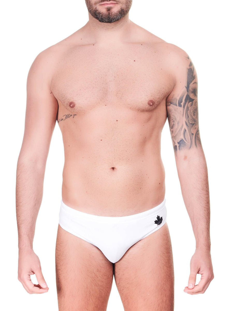 Costume slip bianco con logo D7B353600 100 Dsquared 