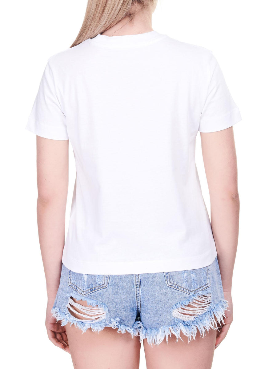 T-shirt bianca con logo cangiante J20J216184 YAF Calvin Klein 