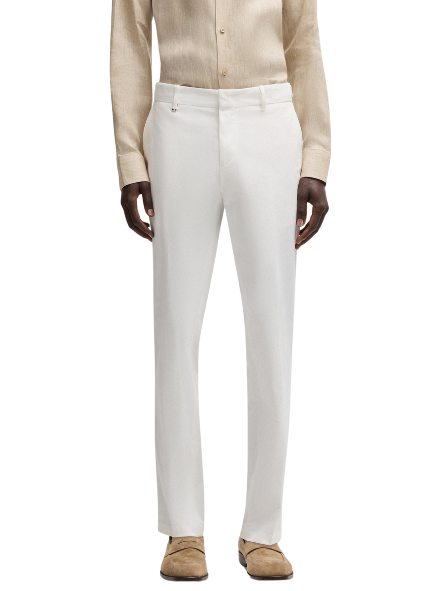 Pantalone formali Boss in comodo cotone elasticizzato bianco 50539970 100 Boss 