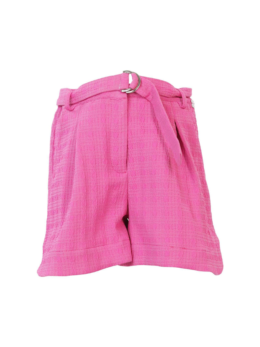 Shorts fucsia in tessuto ricamato e pinces MG2656 FUXIA Manila Grace 
