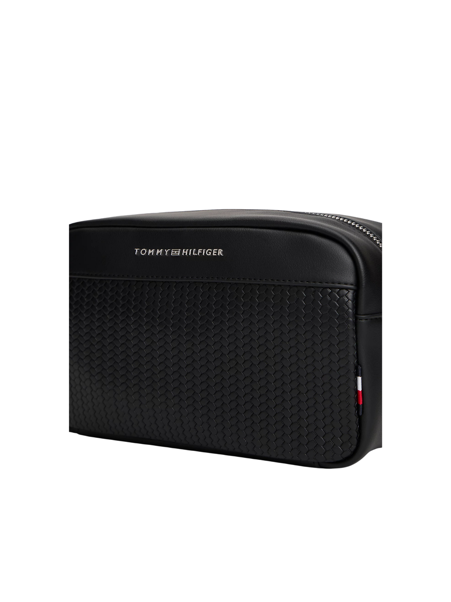 Pochette toilette Tommy Hilfiger nero con sezione intrecciata AM0AM13838 BDS Tommy Hilfiger 