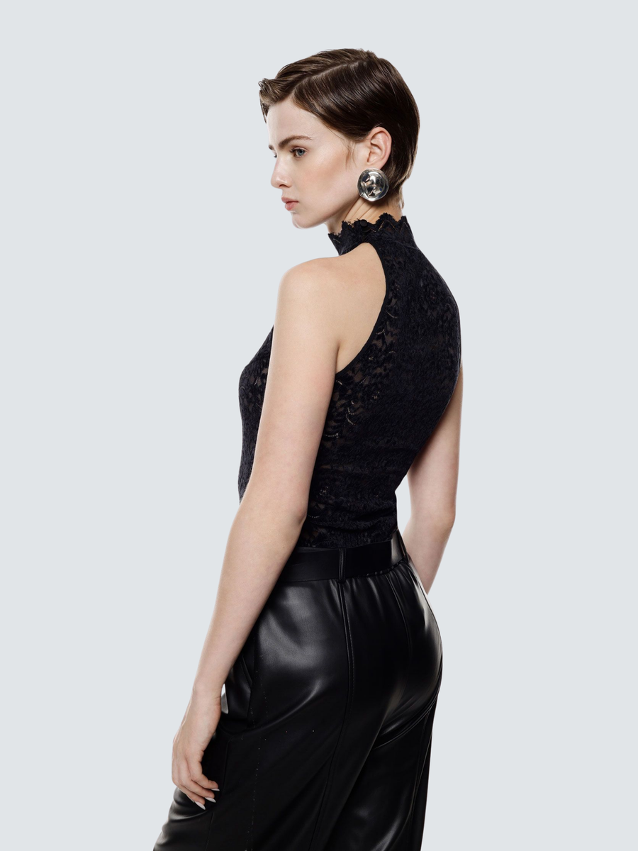 Body pizzo ricamato Imperial nero senza maniche e collo alto B261KKI NERO Imperial 