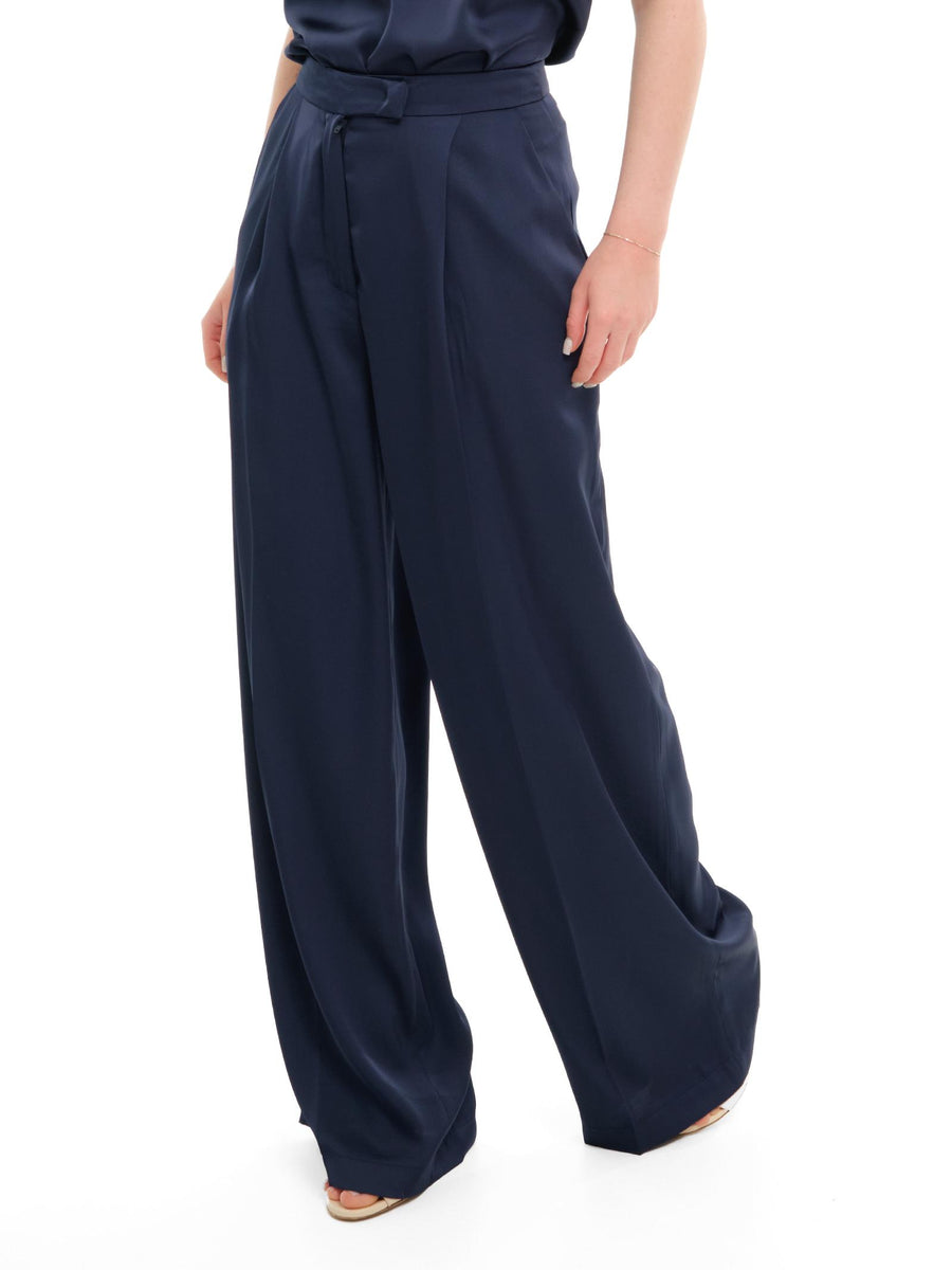 Pantalone a palazzo Silence Limited blu navy PA295 NAVY Silence Limited 