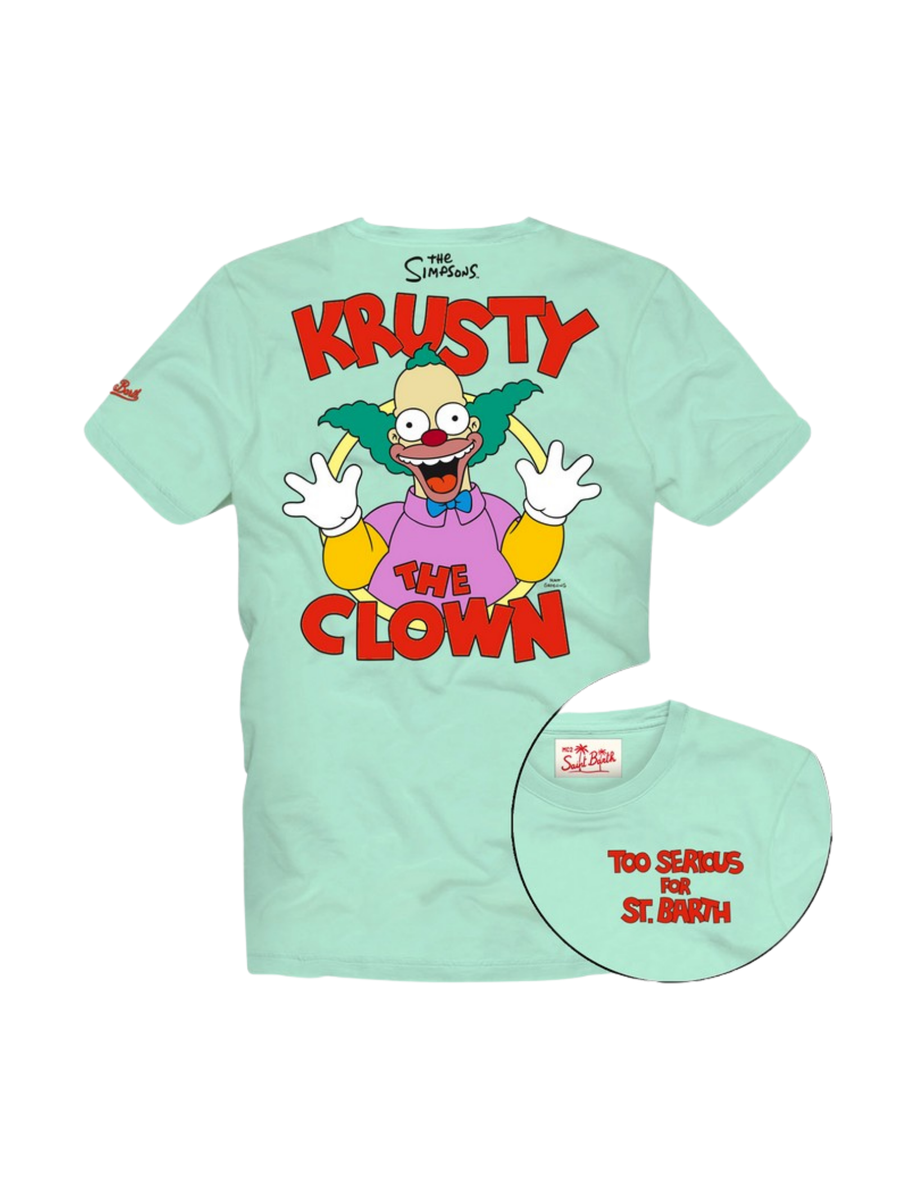 T-Shirt Saint Barth verde acqua "krusty clown" TSH0001 01470H MC2 SAINT BARTH 