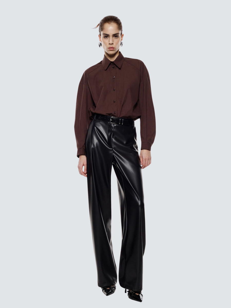 Pantalone ampio Imperial nero in similpelle P7A6KGJ NERO Imperial 