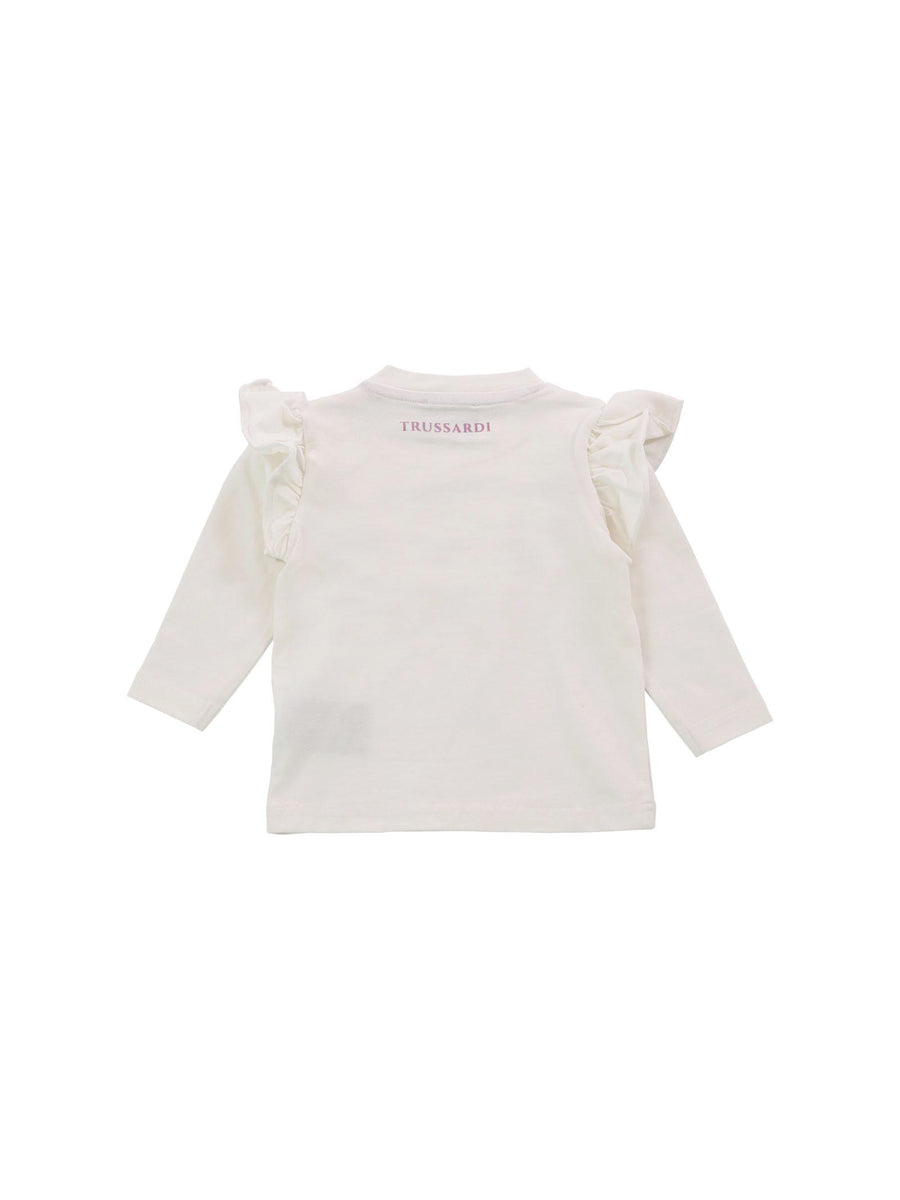 T-shirt bianca con volant TIA23024TS MILK Trussardi 