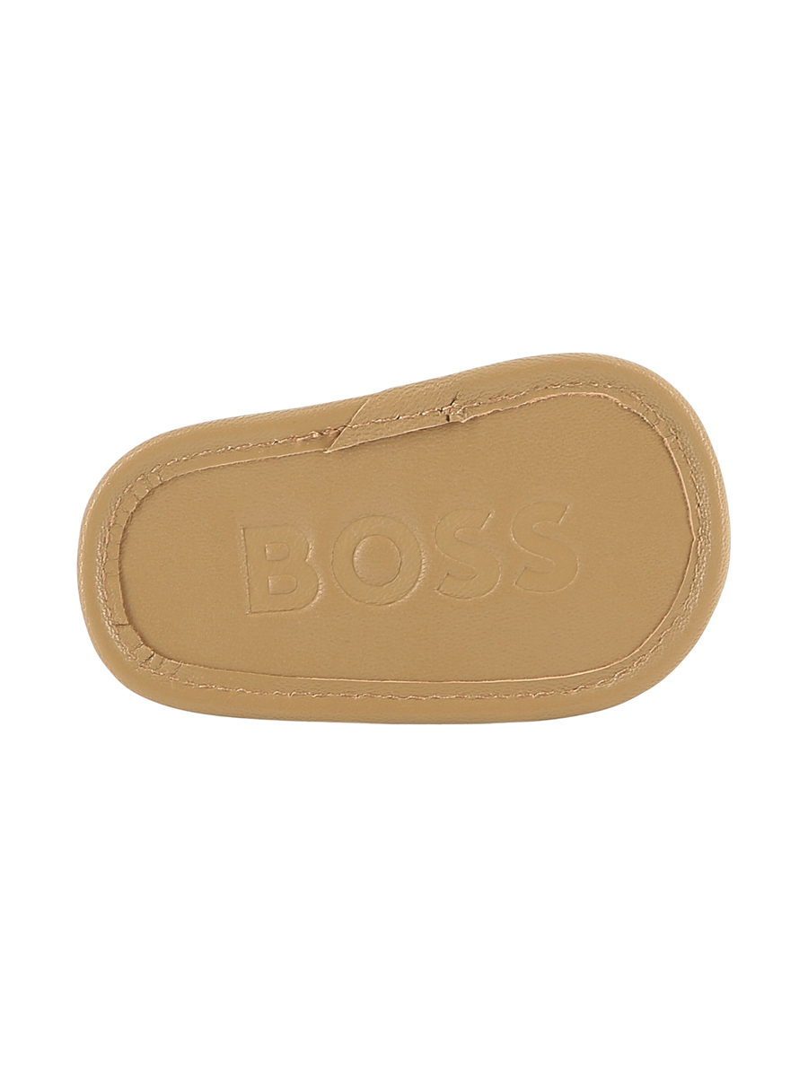 Sandali Boss in ecopelle beige con dettagli a contrasto J51668 269 Boss 
