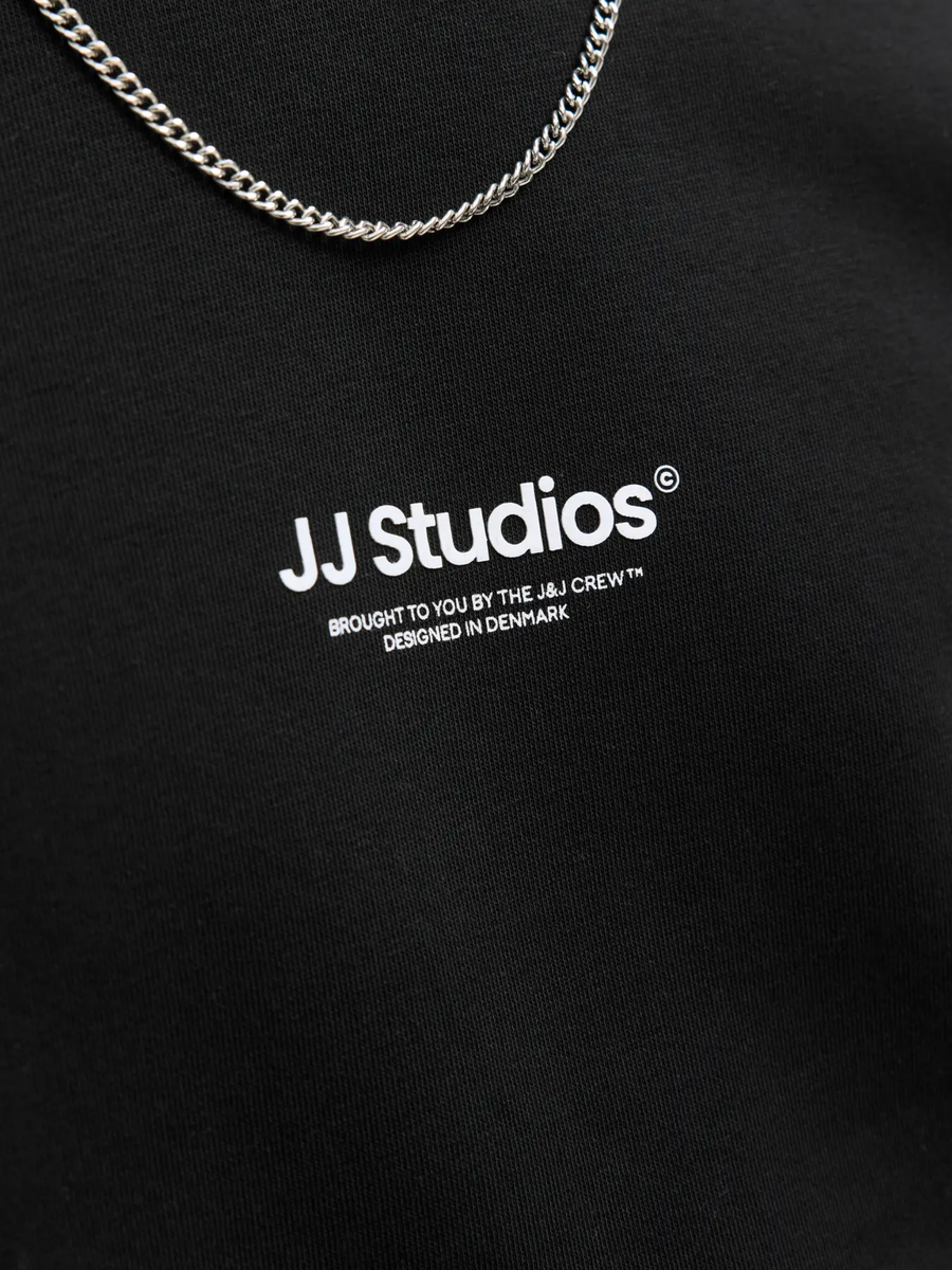 Felpa Jack & Jones nera con stampa a contrasto 12278791 Black Jack & Jones 