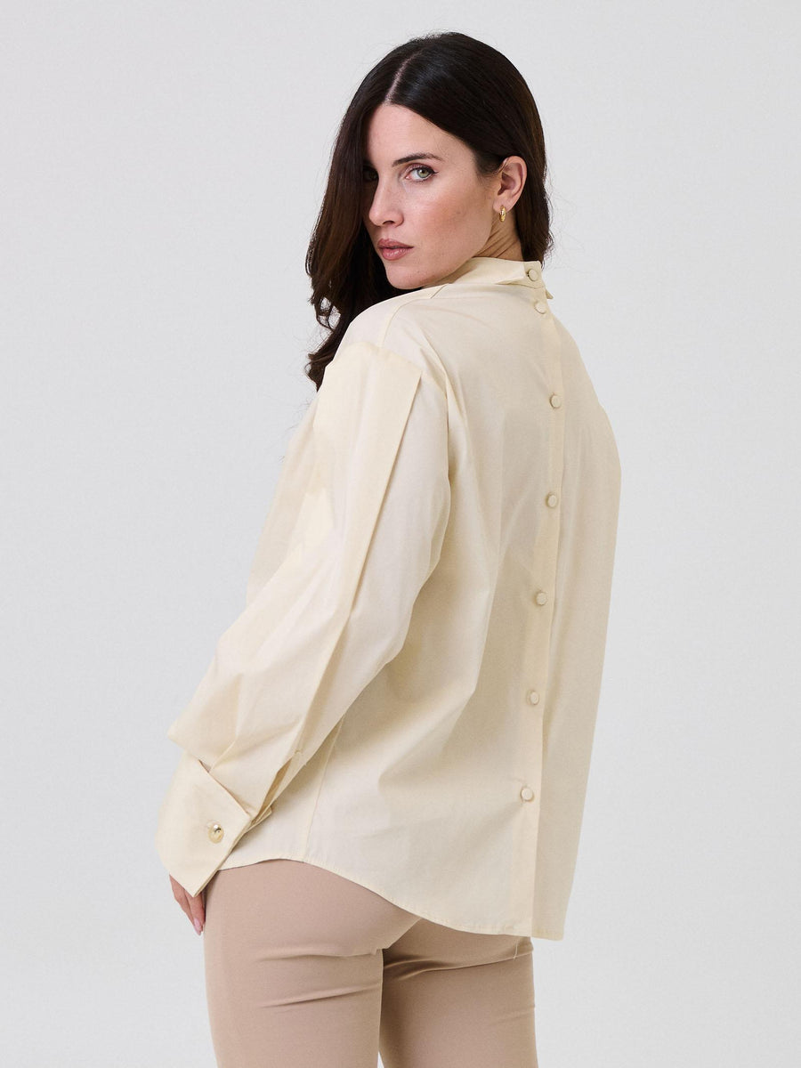 Camicia con bottoni posteriori Bohemian Vì beige CA256 SAND Bohemian V 