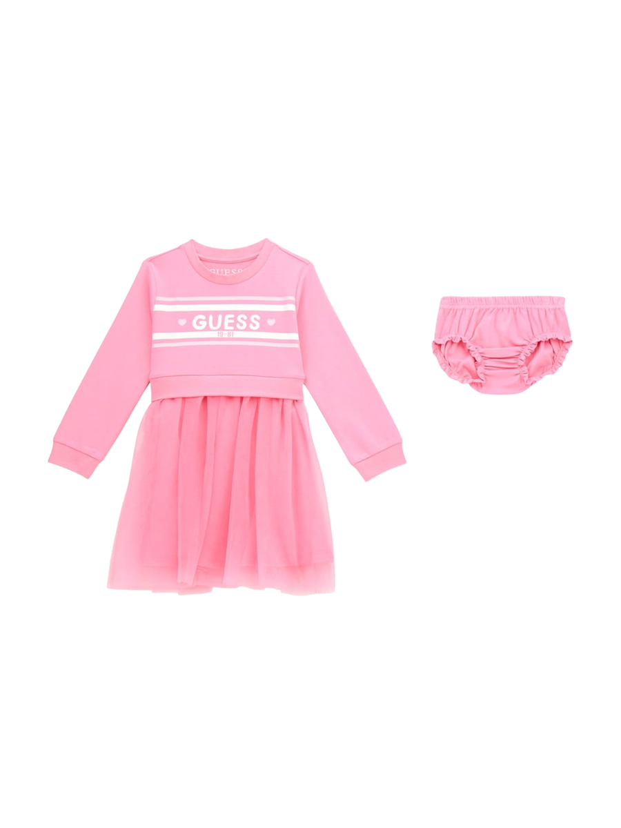Abito Guess rosa con gonna in tulle e mutandina in coordinato K5YK01KB8R0 G6N3 Guess 