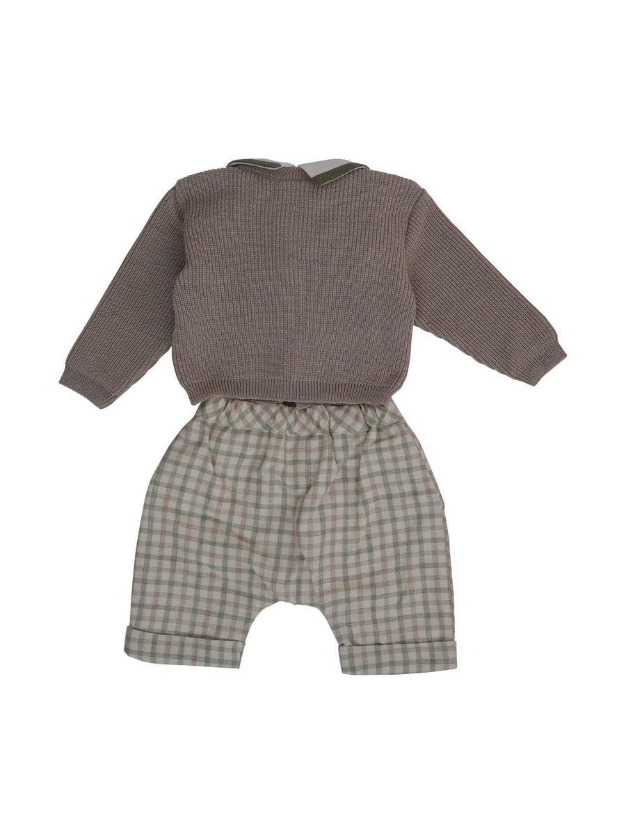 Completo beige e verde a quadretti IF5160PL C386OL Marlù 