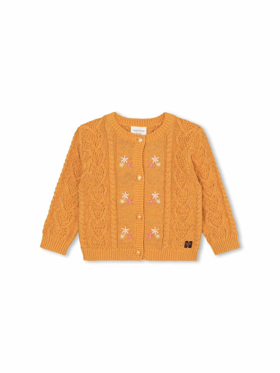 Cardigan arancio pastello con ricamo Y05274 587 Carrement Beau 