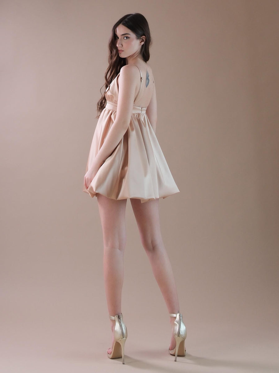 Mini dress nude in raso con triangoli SD40199 NUDE Silence Limited 