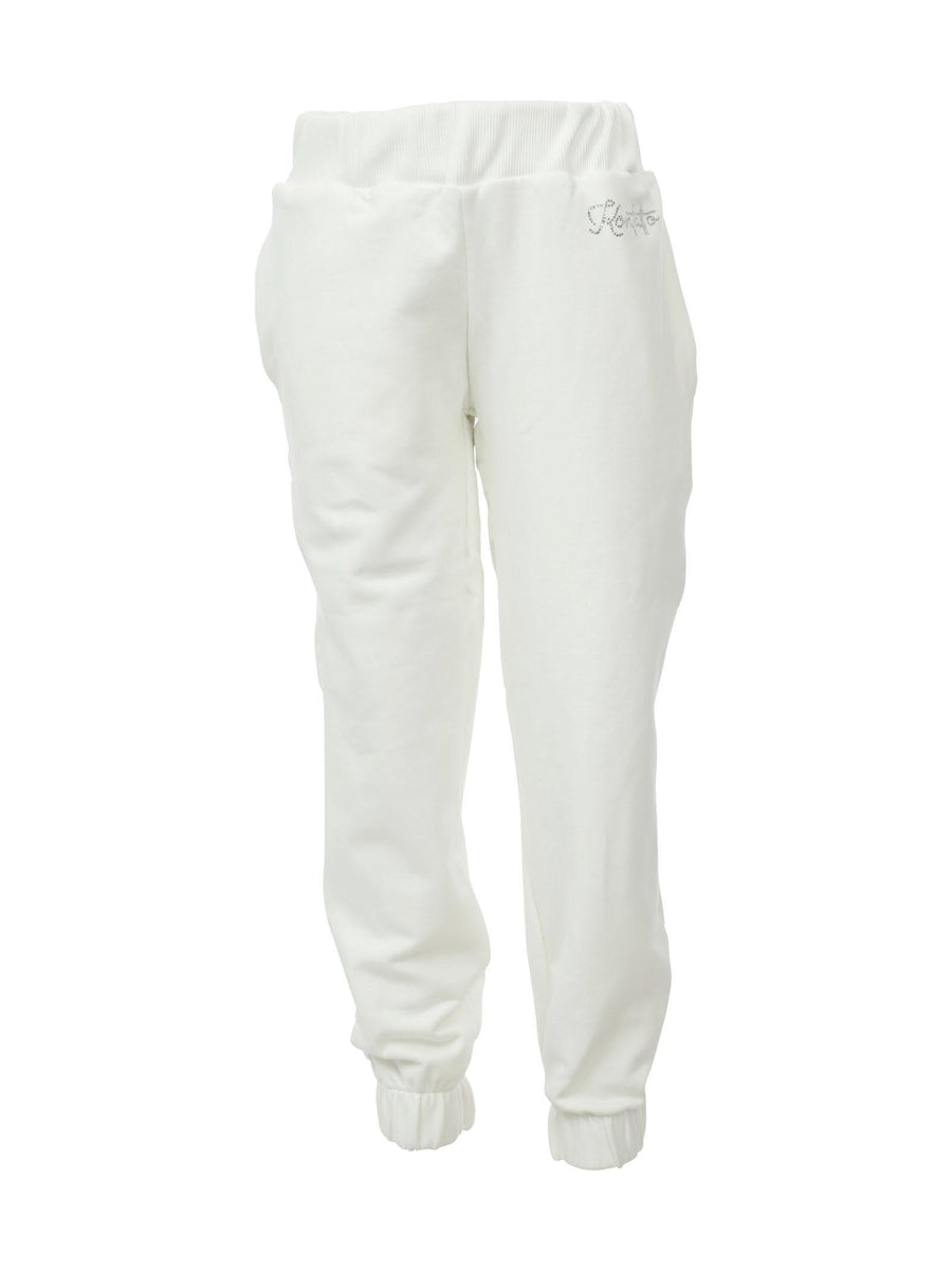 Pantalone tuta bianco con brillantini PF0349 MILK kontatto kids 