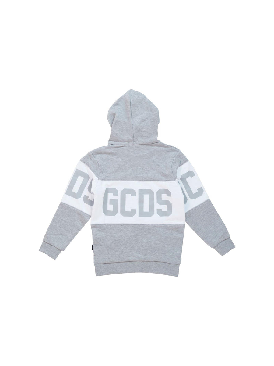Felpa Gcds grigia con banda orizzontale bianca 1926BA2 93 GCDS 