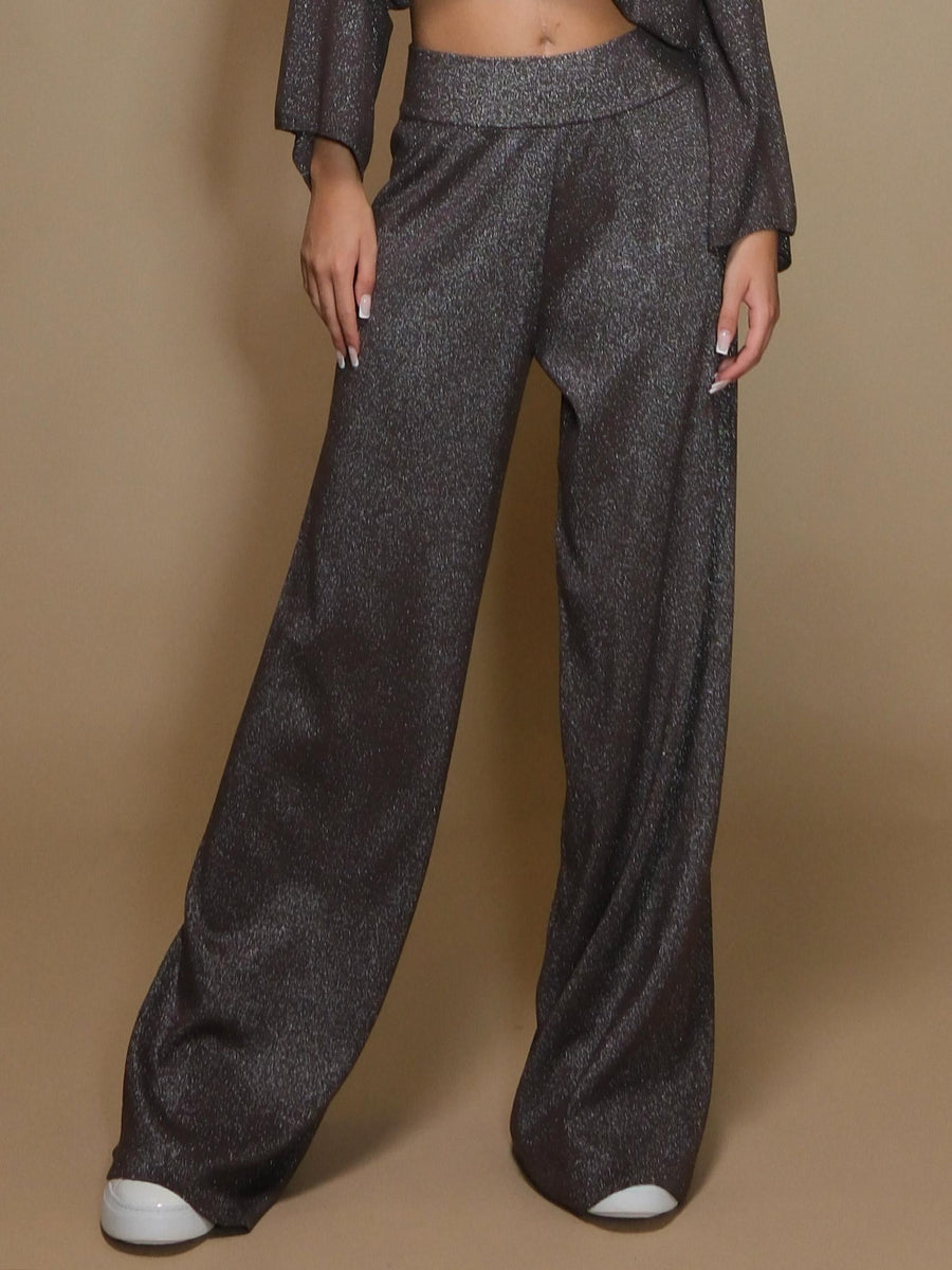 Pantaloni Armoire in maglia lurex marrone R1896L MARRONE Armoire 