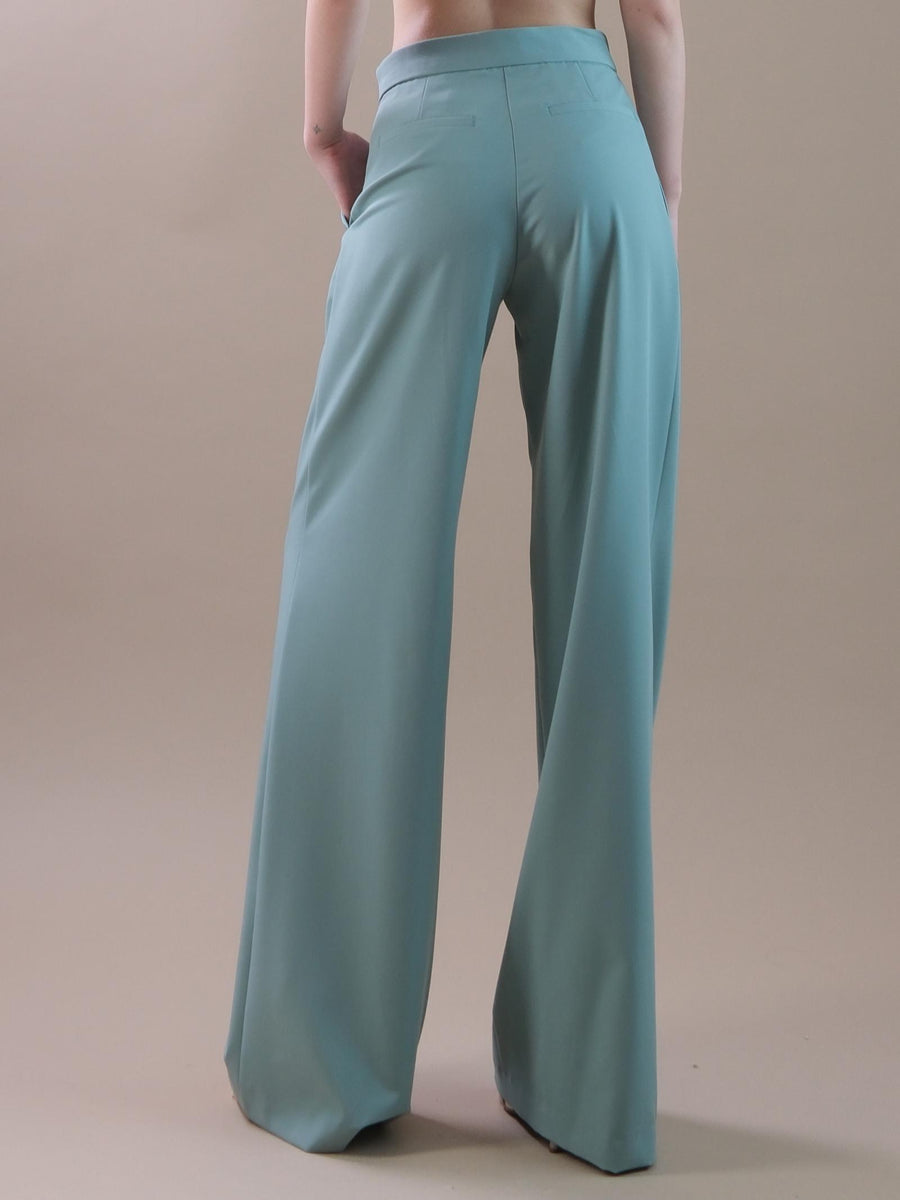 Pantaloni modello palazzo verde salvia PA98 VERDE Bohemian V 